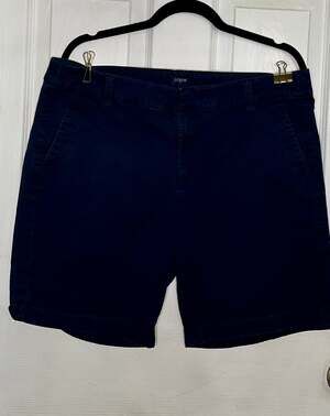 J.Crew Women's Size 14 Navy Blue Re-Imagined Cotton Chino Shorts